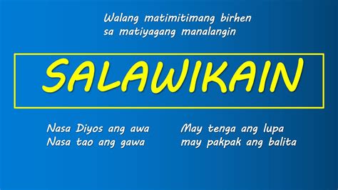 example of salawikain tagalog